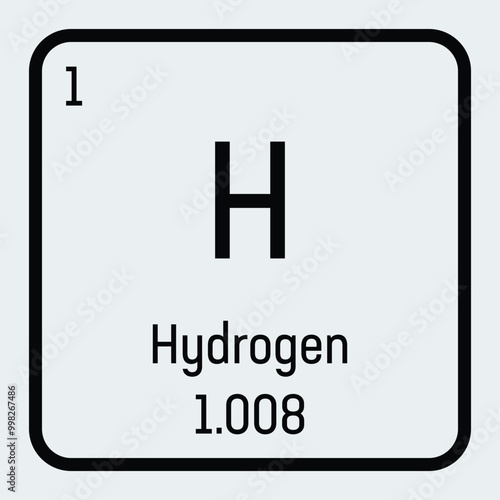 Hydrogen icon. H chemical element