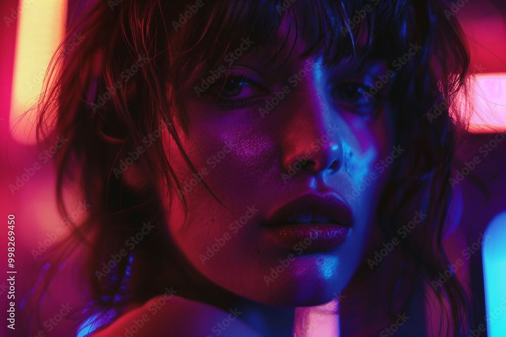 Futuristic neon photo image young people dancing nightclub nightlife pop style, Generative AI Futuristic neon photo image young people dancing nightclub nightlife pop style, Generative AI