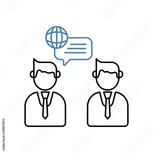 communicate concept line icon. Simple element illustration. communicate concept outline symbol design.