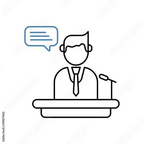 discourse concept line icon. Simple element illustration. discourse concept outline symbol design.