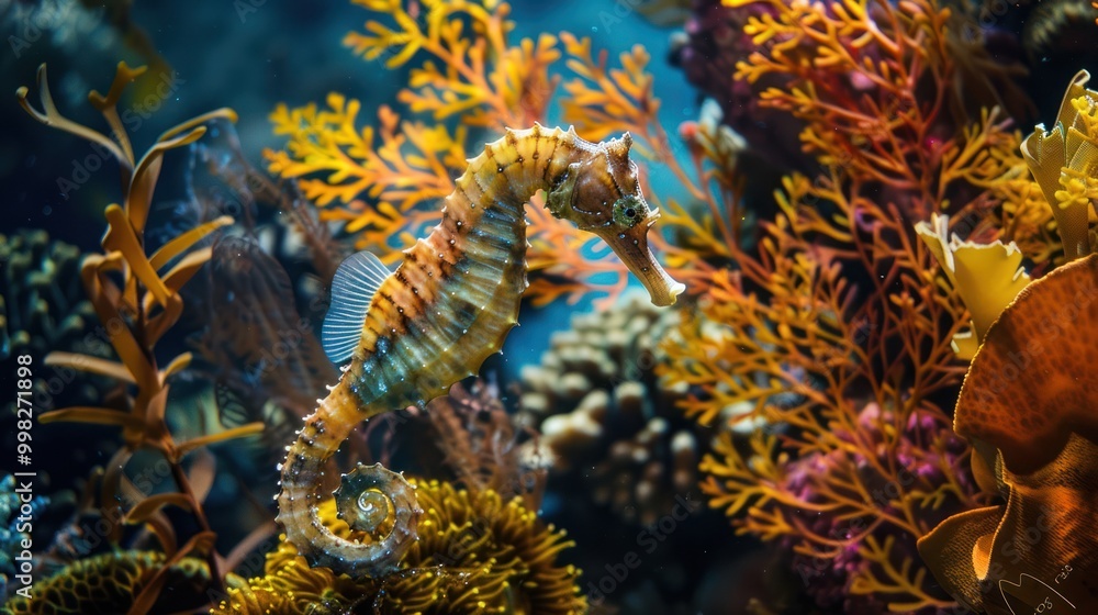 Obraz premium Seahorse in its Underwater Habitat
