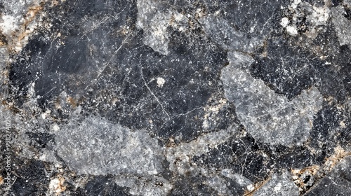 Rough-Cut Granite Slab with Natural Stone Texture and Speckles of Gray and Black	
 photo