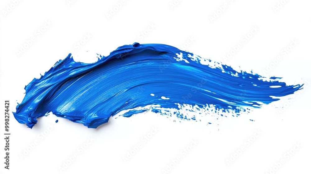 Blue paint stroke on a white background isolated Blue paint stroke on a white background isolated