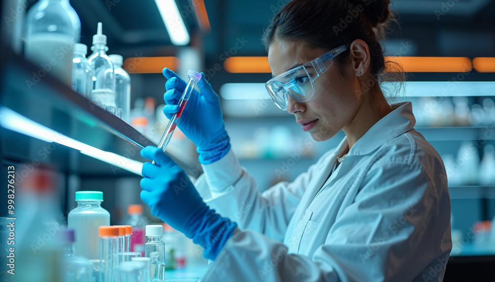 Young Female Scientist Working in Modern Laboratory – Medical Research, Lab Equipment, Professional Scientist, Scientific Discovery, Laboratory Experiment, Biotech Industry Young Female Scientist Working in Modern Laboratory – Medical Research, Lab Equipment, Professional Scientist, Scientific Discovery, Laboratory Experiment, Biotech Industry