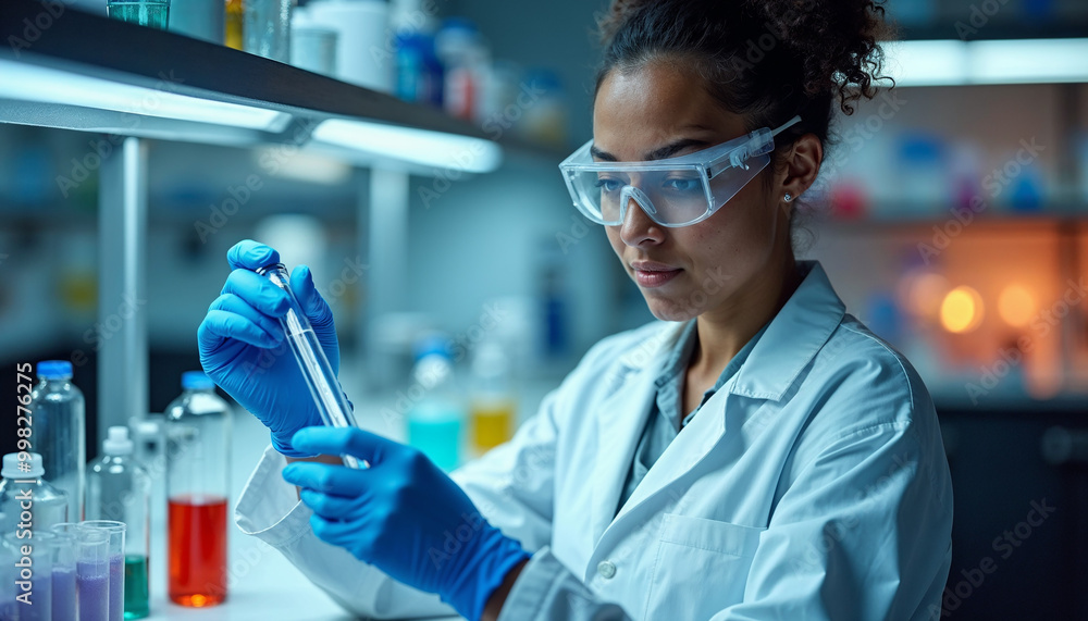 Young Female Scientist Working in Modern Laboratory – Medical Research, Lab Equipment, Professional Scientist, Scientific Discovery, Laboratory Experiment, Biotech Industry Young Female Scientist Working in Modern Laboratory – Medical Research, Lab Equipment, Professional Scientist, Scientific Discovery, Laboratory Experiment, Biotech Industry