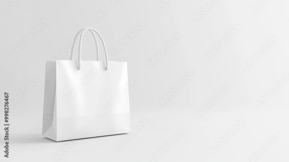 Blank white shopping bag isolated on a white background for mockup and template design 3D rendered illustration High quality image Blank white shopping bag isolated on a white background for mockup and template design 3D rendered illustration High quality image