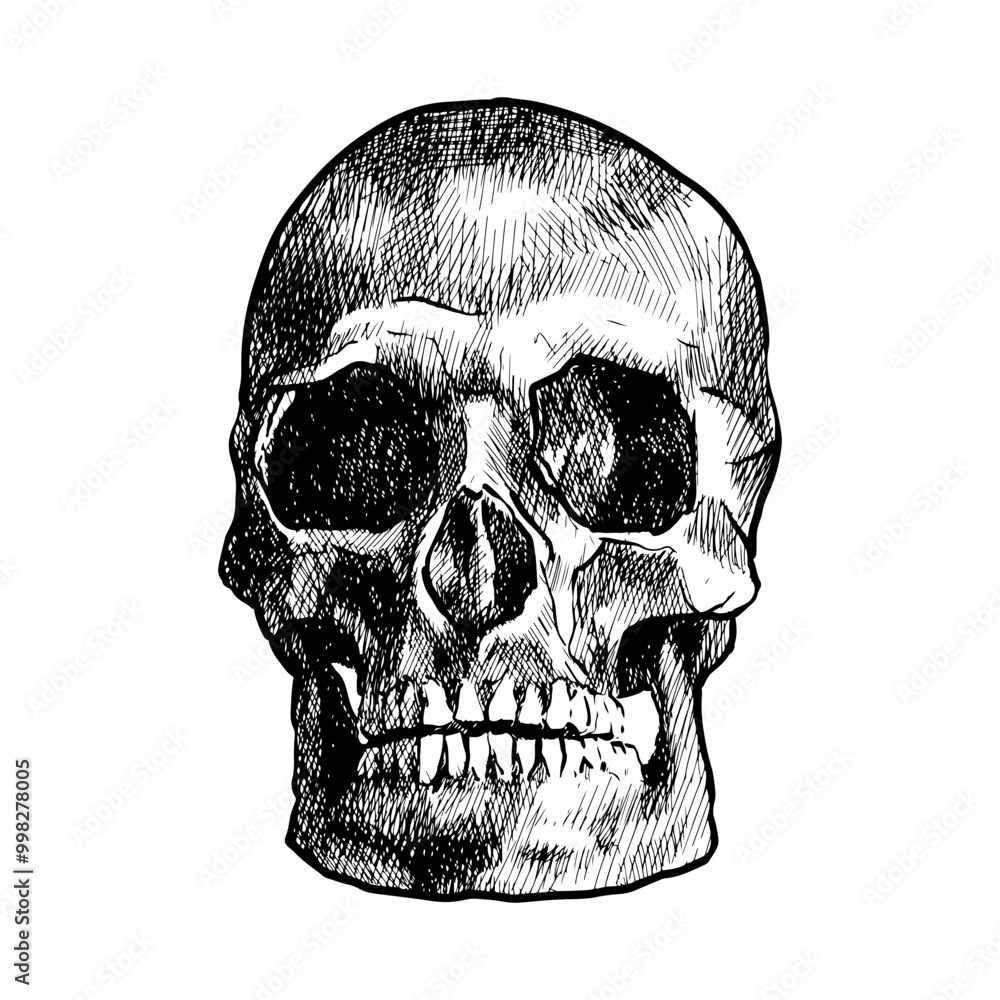Black sketch The Skull Hand drawn illustration Black sketch The Skull Hand drawn illustration