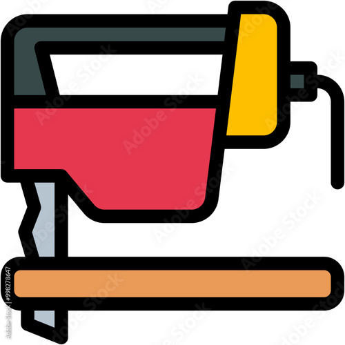 Vector Icon Fretsaw, Construction And Tools, Carpentry, Technology, Tools And Utensils