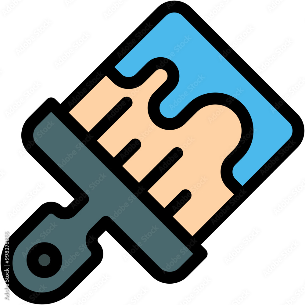 Vector Icon Brush, Painting Tools, Construction Tools, Carpentry, Home Repair Vector Icon Brush, Painting Tools, Construction Tools, Carpentry, Home Repair