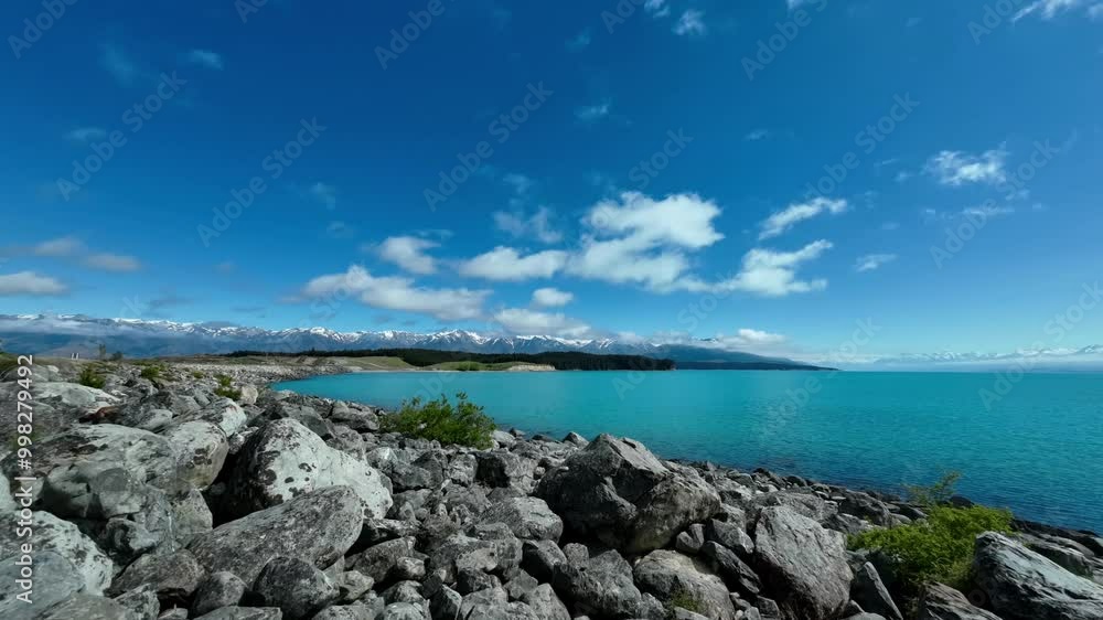 Mount Cook landscape with blue on Lake Pukaki, the highest mountain in New Zealand and popular travel destination. Mount Cook landscape with blue on Lake Pukaki, the highest mountain in New Zealand and popular travel destination.