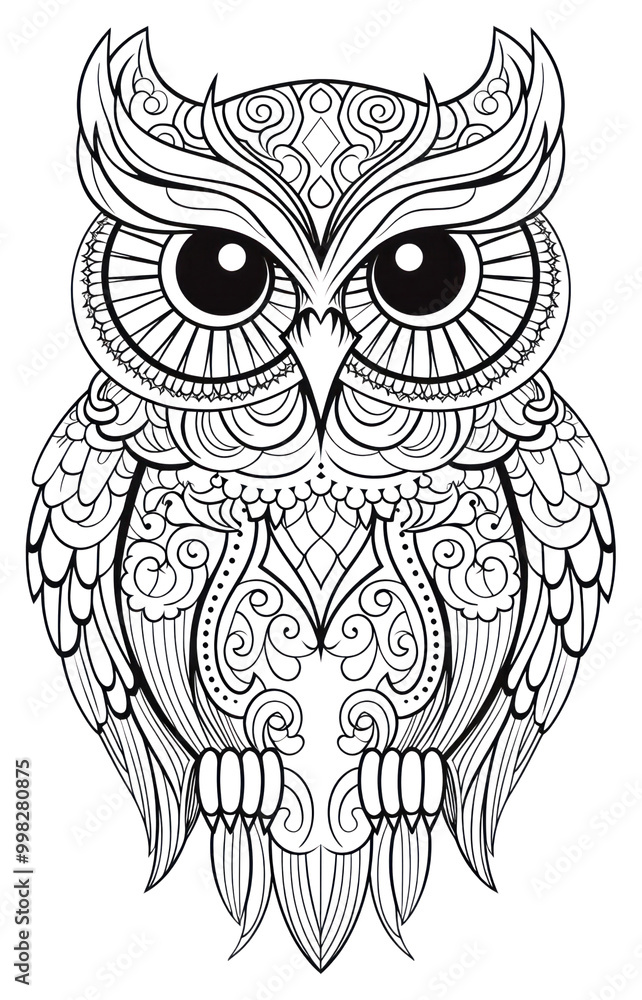 Obraz premium PNG Owl sketch doodle drawing.