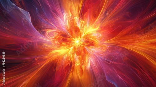 Vibrant Energy Emanating from an Abstract Fiery Center