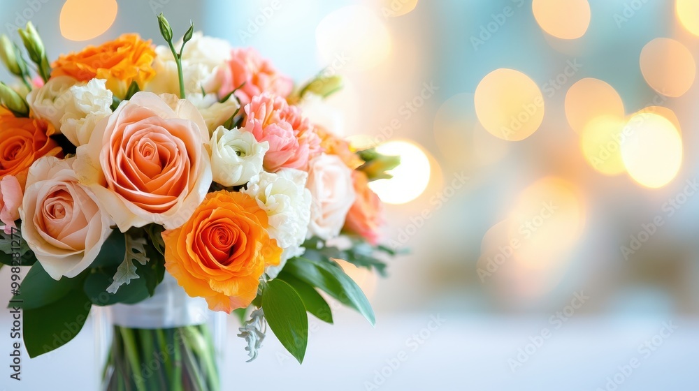 Vibrant Flower Arrangement in Elegant Setting Vibrant Flower Arrangement in Elegant Setting