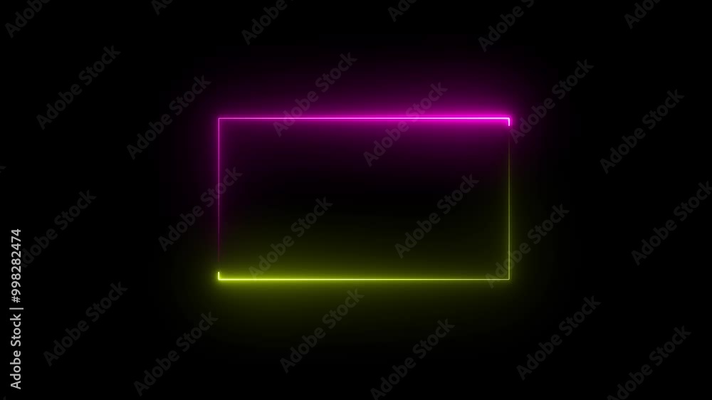 Glowing neon Light, Square, empty square, Cube. Abstract neon laser Line empty frame background. Glowing neon Light, Square, empty square, Cube. Abstract neon laser Line empty frame background.