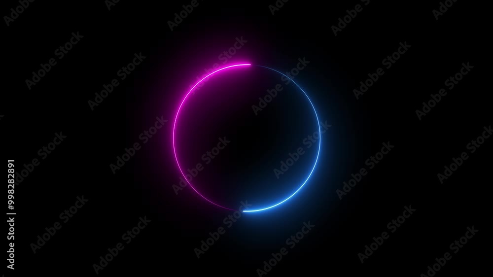 Abstract background web neon circle pattern, LED glowing light. 4K Retro neon blue and pink light wiggle on black backgroun Abstract background web neon circle pattern, LED glowing light. 4K Retro neon blue and pink light wiggle on black backgroun