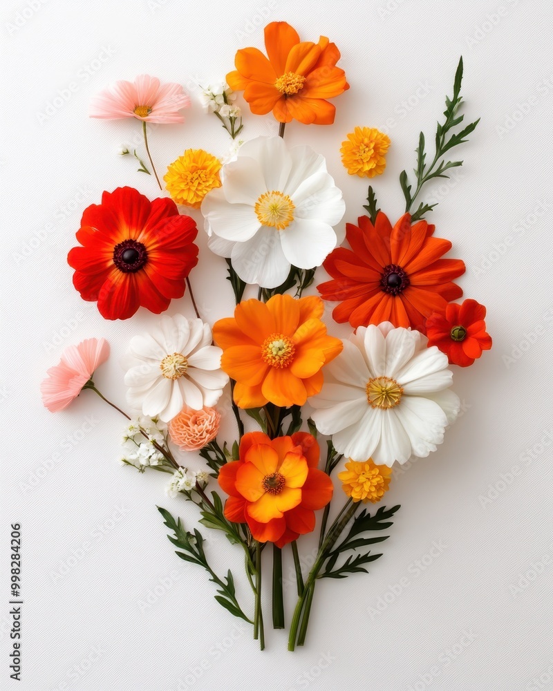 Colorful Pressed Flowers in a Framed Display Colorful Pressed Flowers in a Framed Display