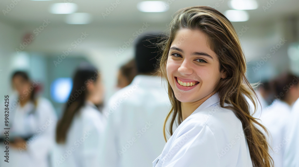 young female doctor smiling and standing confidently at hospital young female doctor smiling and standing confidently at hospital