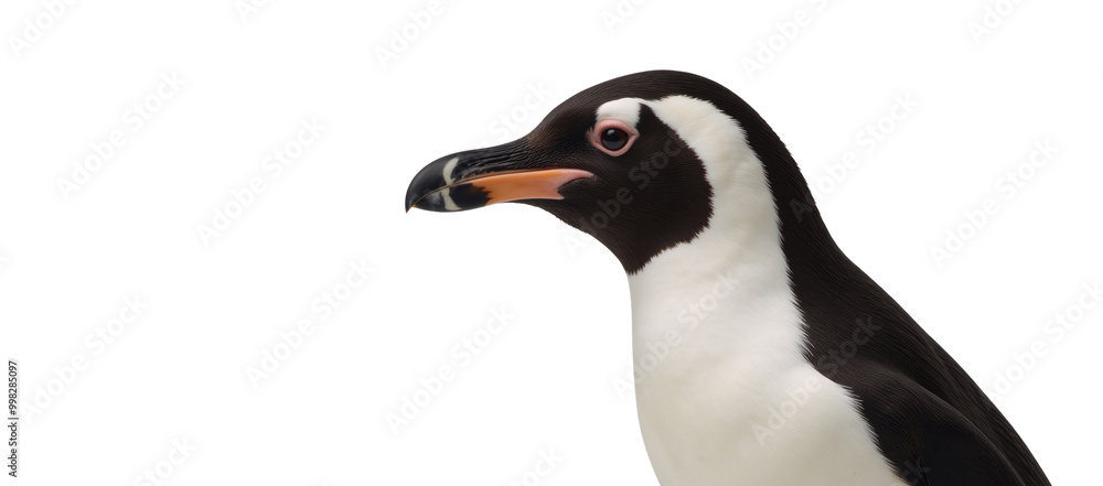 A lone penguin presented as an isolated transparent PNG image A lone penguin presented as an isolated transparent PNG image