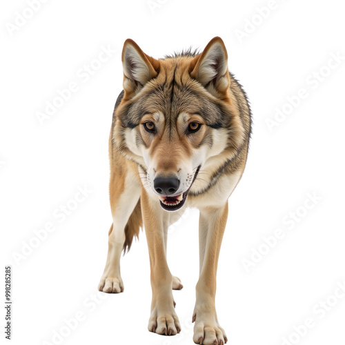 Wolf depicted in an isolating transparent PNG format