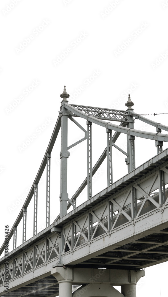 Fototapeta premium Bridge illustrated against an isolated transparent PNG background
