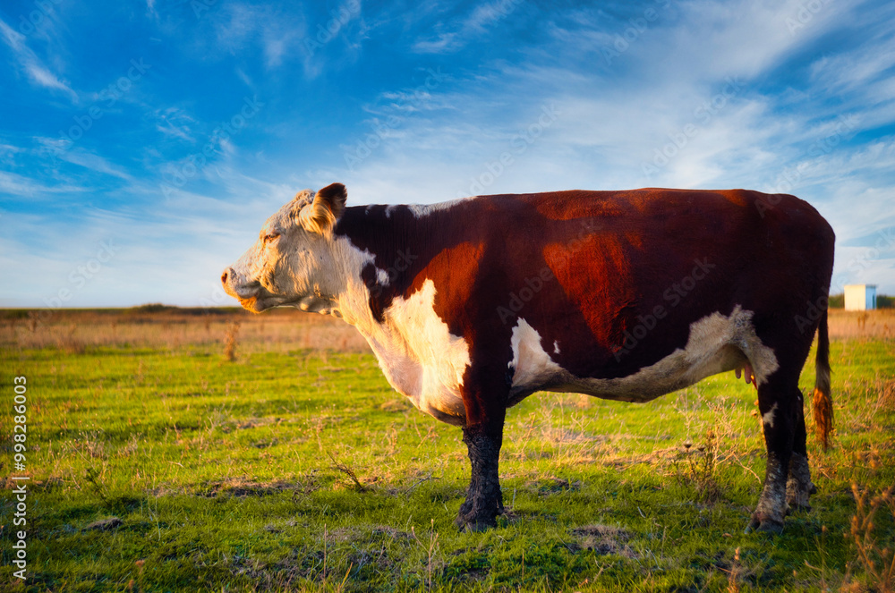 A group of cows peacefully rests on a lush green meadow, basking in the warmth of the golden afternoon sun. A group of cows peacefully rests on a lush green meadow, basking in the warmth of the golden afternoon sun.