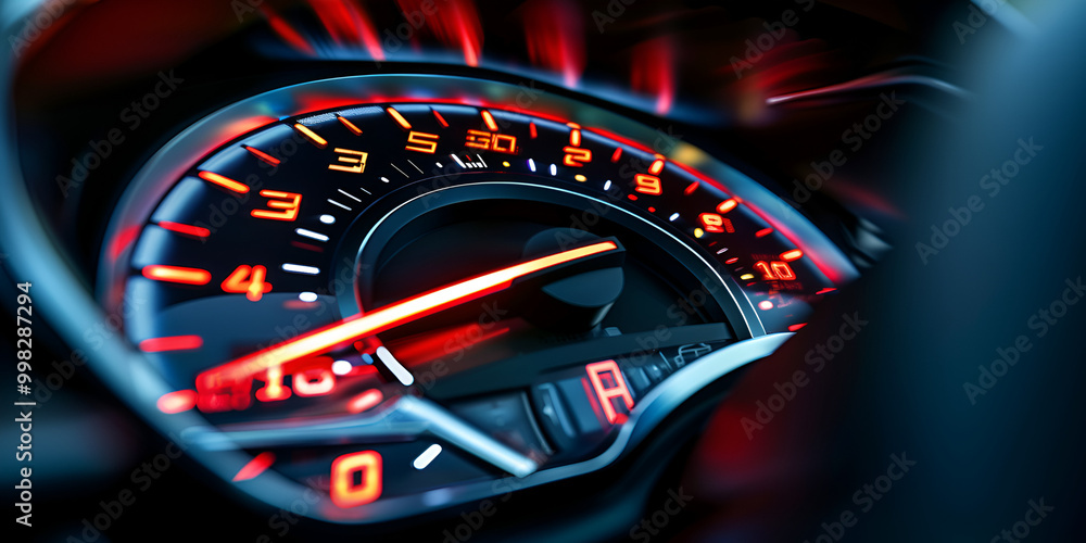 Sleek Cutting-Edge Car Dashboard Speedometer Sleek Cutting-Edge Car Dashboard Speedometer
