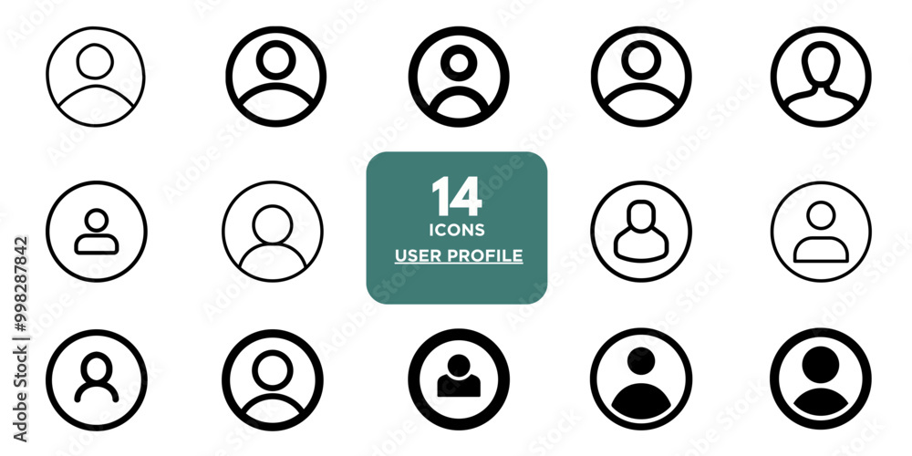 User profile icon set: includes profile, people silhouette, avatar, and sign up button vectors in line and glyph styles. User profile icon set: includes profile, people silhouette, avatar, and sign up button vectors in line and glyph styles.
