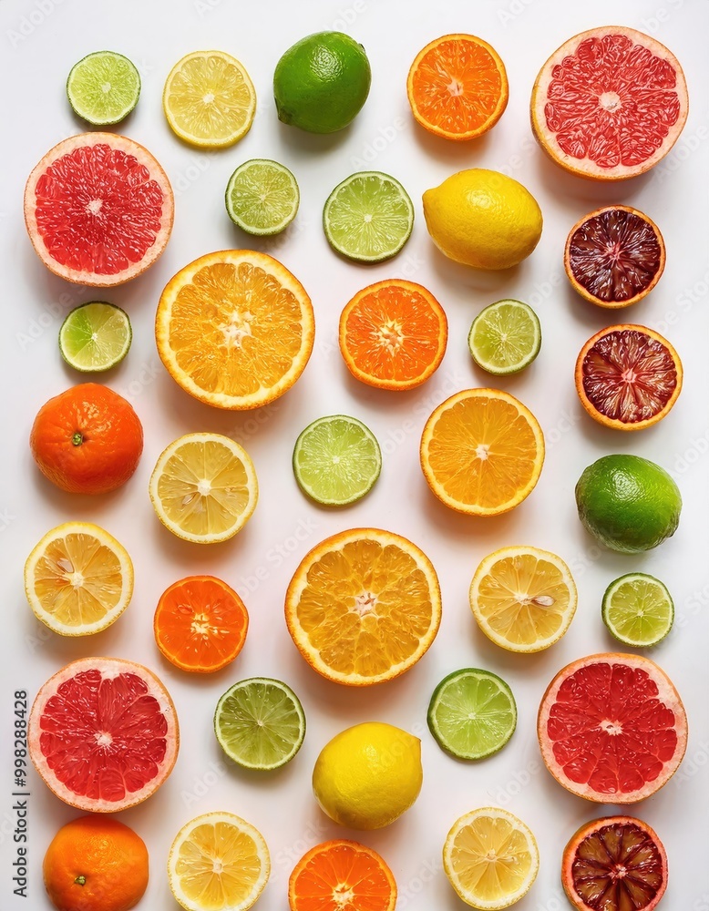 Colorful citrus fruit slices Colorful citrus fruit slices