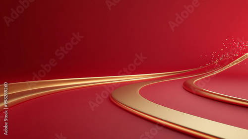 Modern flat design - Professional Abstract Red and golden Background 