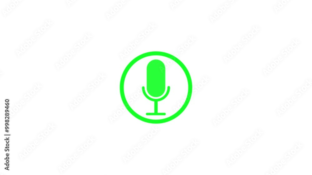 microphone Voice recording podcast mic microphone button icon. Voice record icon. Audio wave microphone icon animation. microphone Voice recording podcast mic microphone button icon. Voice record icon. Audio wave microphone icon animation.