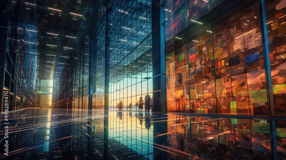 Modern Glass Architecture in a Cityscape Modern Glass Architecture in a Cityscape