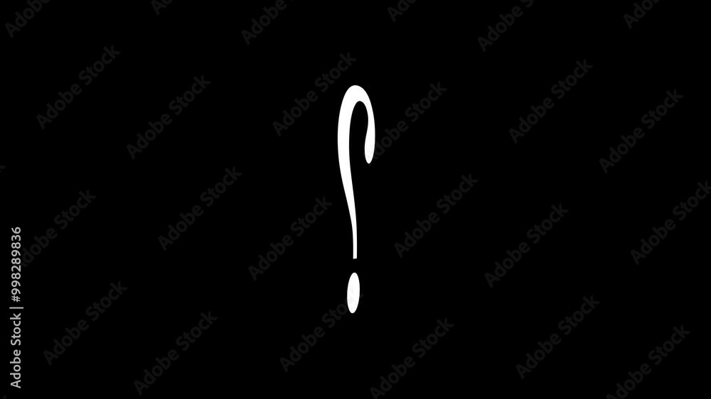 Glowing blinking question mark on alpha channel background. Flickering question mark sign animation Glowing blinking question mark on alpha channel background. Flickering question mark sign animation