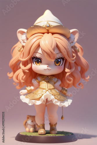 chibi lion princess cute illustration photo