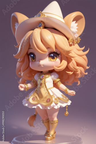 chibi lion princess cute illustration