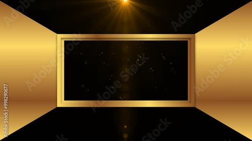 luxury black and gold wall frame green screen background