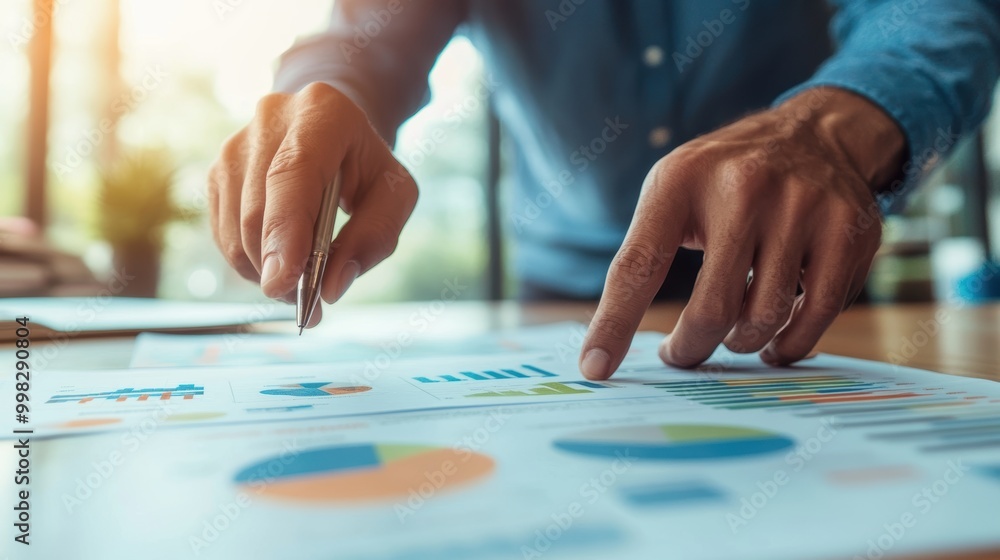 Hands Pointing at Business Charts and Strategies Hands Pointing at Business Charts and Strategies