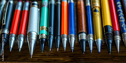 Pen Pals: An array of pens and pencils in various shapes and colors, each with its own story and purpose. photo