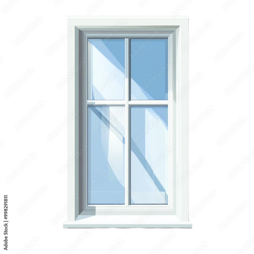 A clear glass window with no decorations. png, transparent background. A clear glass window with no decorations. png, transparent background.