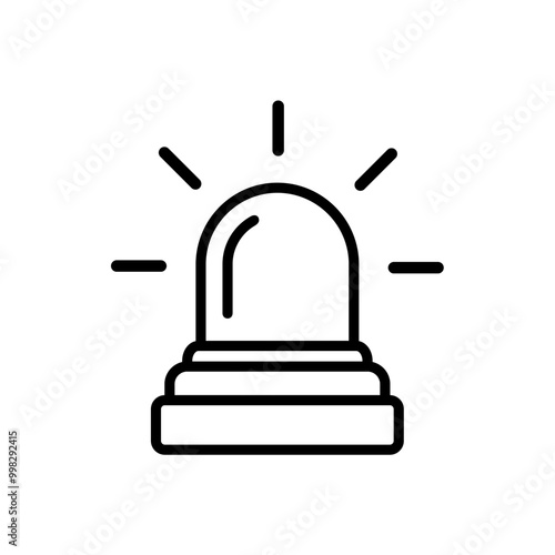 Alarm emergency flashers siren line icon. Ambulance, police, rescue, danger, security, beacon, warning, fire, lamp alarm. Alarm light. Icon sticker. Alarm siren sign and symbol. Vector illustration