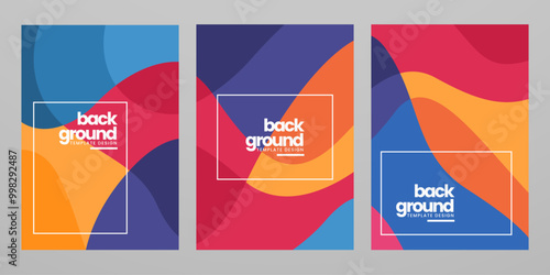 abstract colorful flat geometric liquid background pattern template set collection