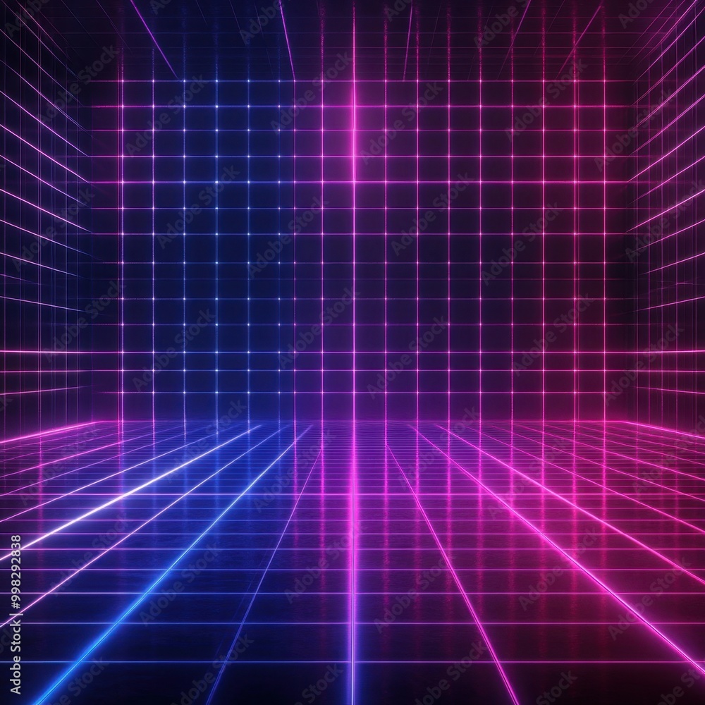 Neon Grid Background Neon Grid Background