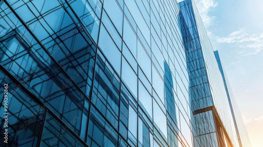 Modern Corporate Building with Sleek Glass Reflection Modern Corporate Building with Sleek Glass Reflection