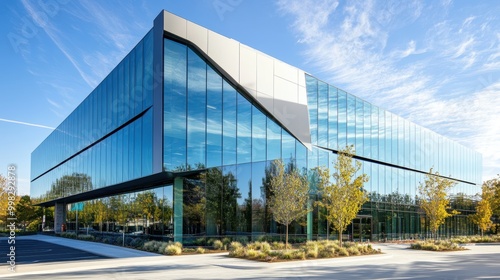 Modern Corporate Building with Sleek Glass Design