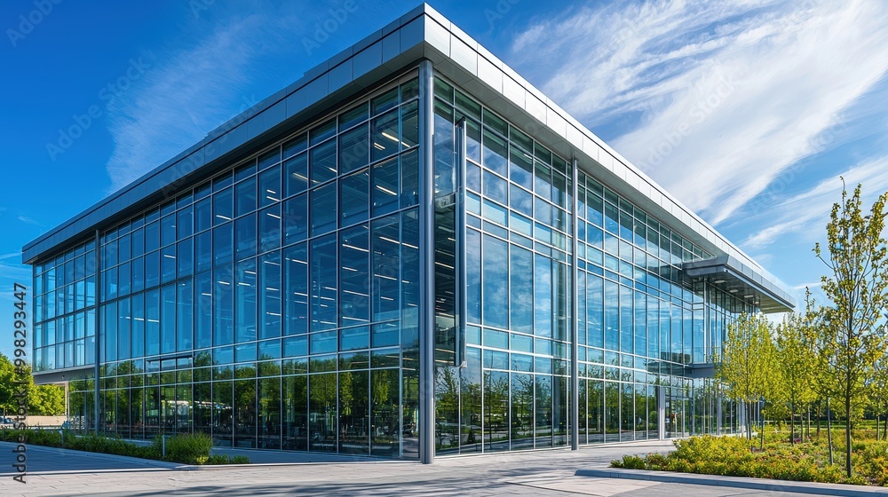 Modern Glass Corporate Headquarters Building Modern Glass Corporate Headquarters Building