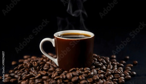 cup of coffee and beans