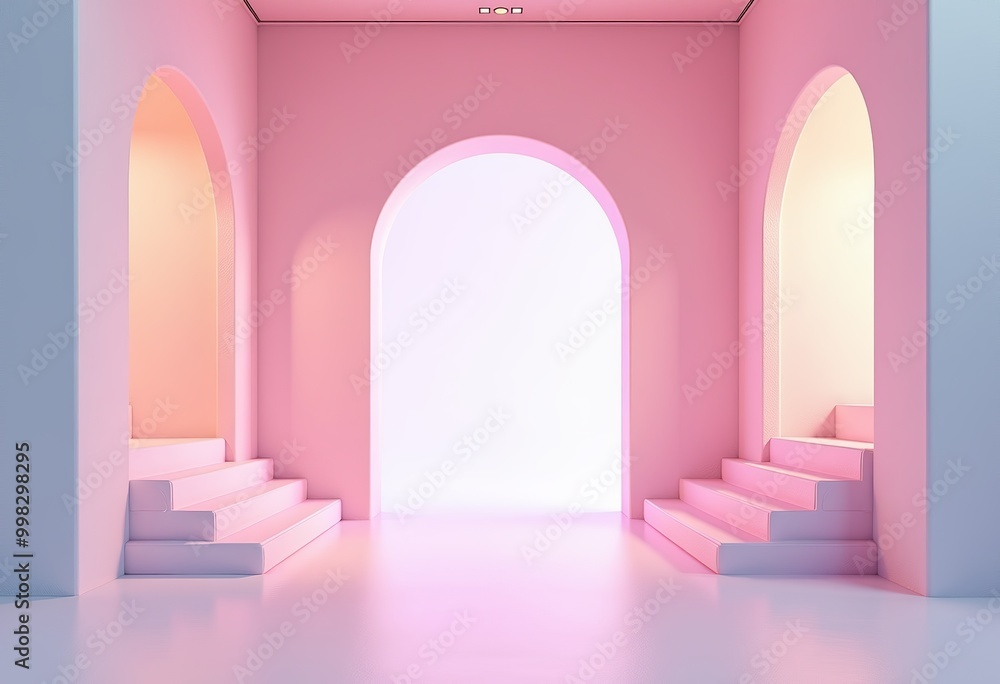 Dreamlike Pastel Arches: Surreal Interior Design with Soft Gradients and Minimalist Aesthetic Dreamlike Pastel Arches: Surreal Interior Design with Soft Gradients and Minimalist Aesthetic