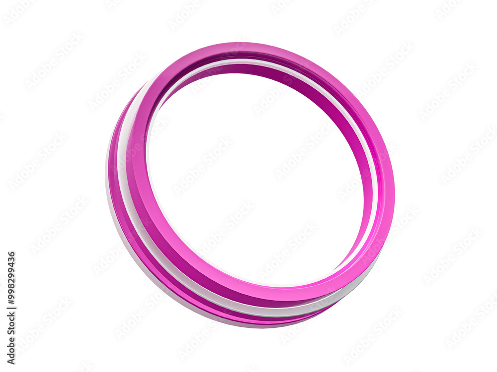 Pink Circle Social Media Profile 3D Frame Isolated on Transparent Background Pink Circle Social Media Profile 3D Frame Isolated on Transparent Background