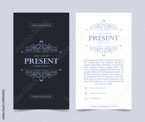 ornament pattern business card design