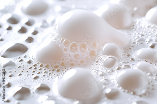 Translucent and reflective soap bubbles in close-up