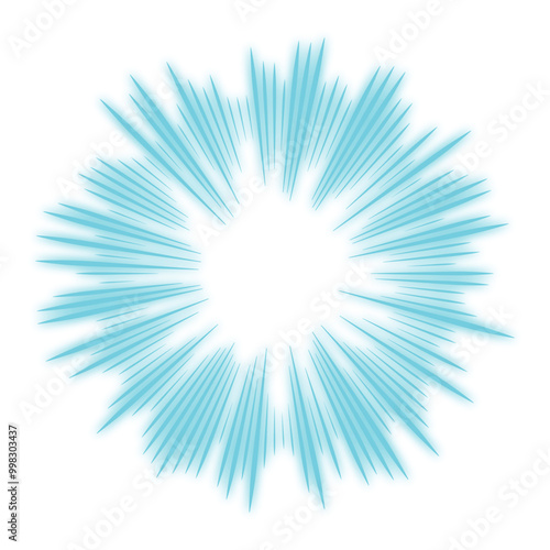 Radial radiant beam ray lines glow. Starburst, sunburst lineal element, icon. Glint, gleam, aurora effect